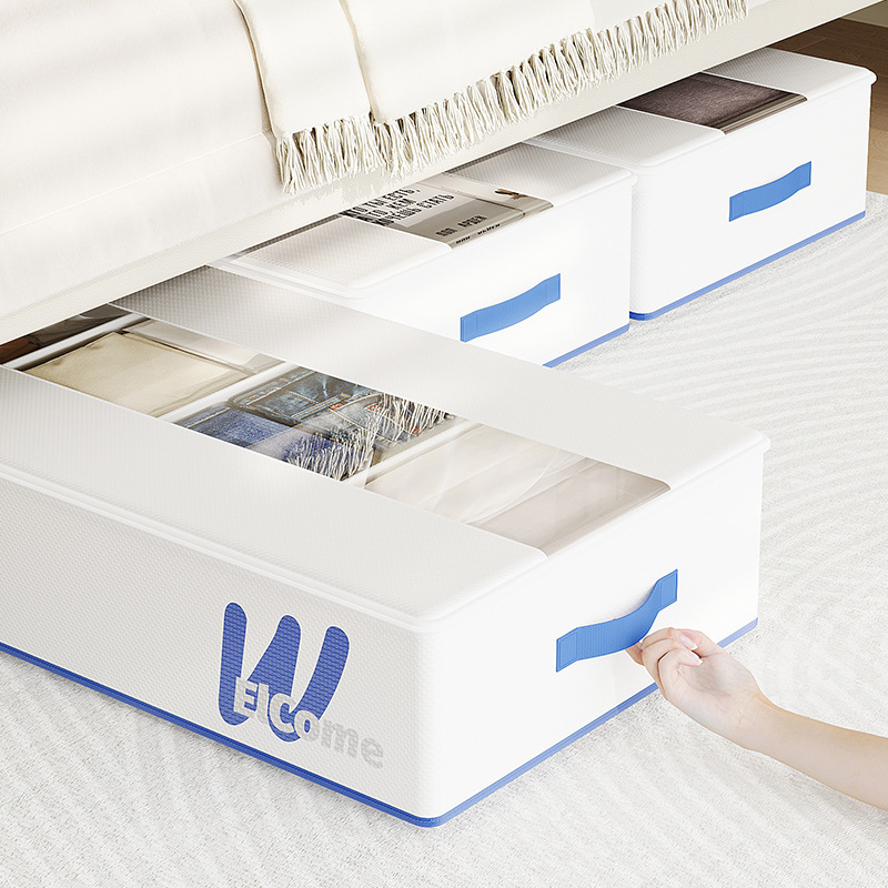 Runhui Dust-free moisture-proof under-bed storage box, waterproof and mold-proof storage box, multi-functional covered compartments storage box full figure