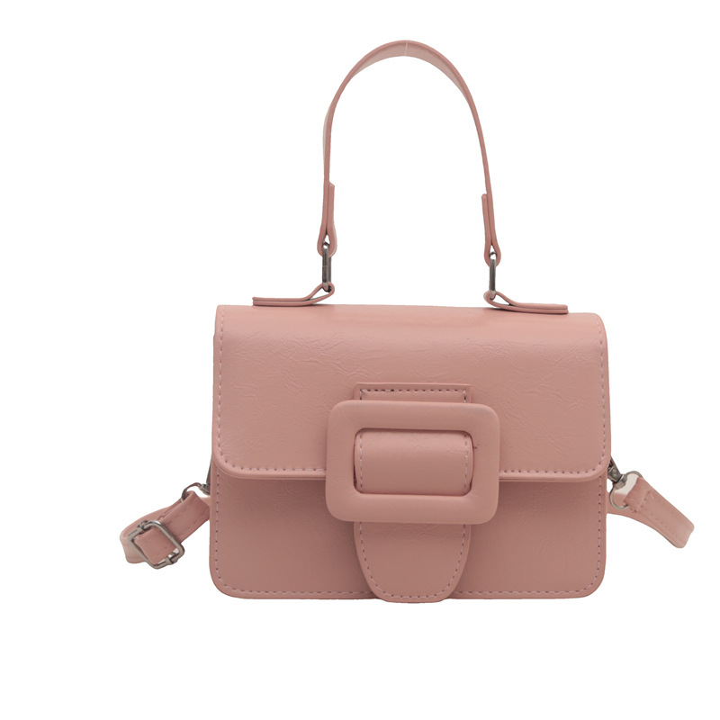 Korean style trendy hand-held small square bag for women, new autumn 2024, fashionable and simple belt-buckle single-shoulder bag, trendy crossbody bag Item Picture