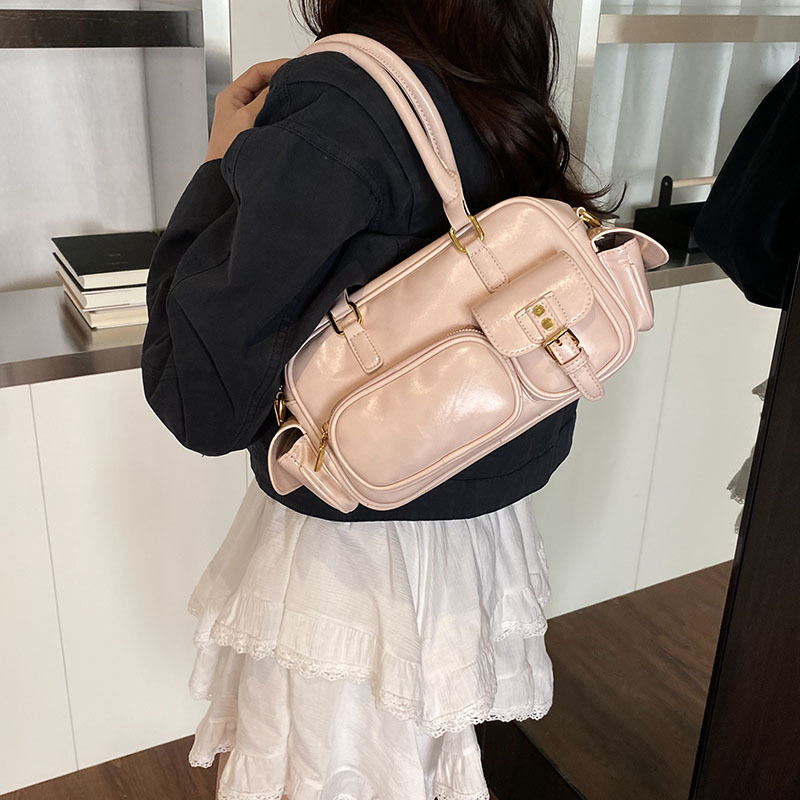 Bowling bag for women 2025 New niche design retro handbag, high-end Boston single-shoulder crossbody bag full figure