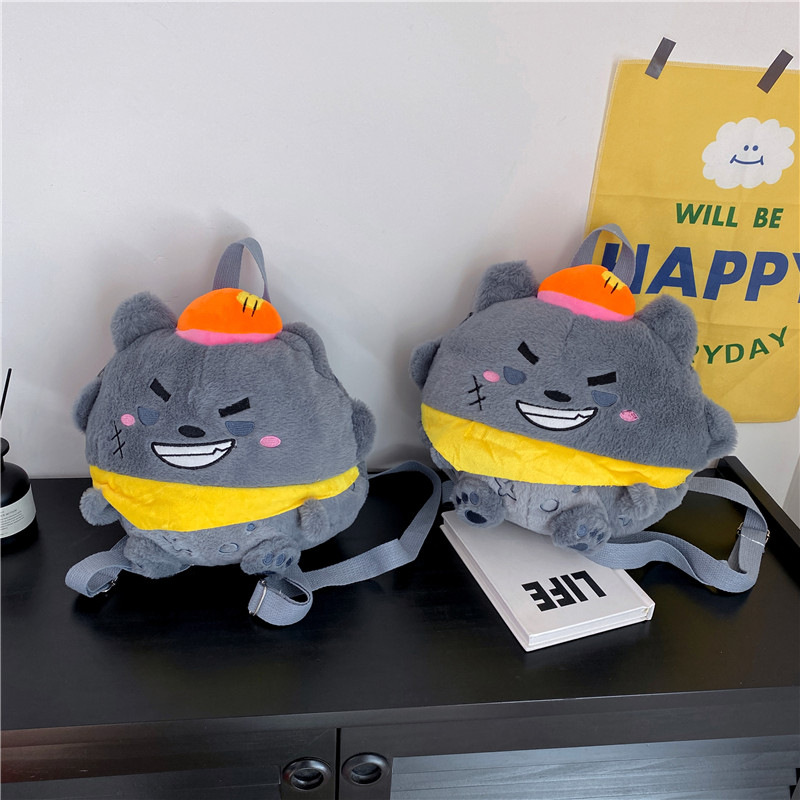 Cute cartoon, round and chubby backpack 2024 new style plush toy, stylish and fashionable backpack factory direct sales full figure