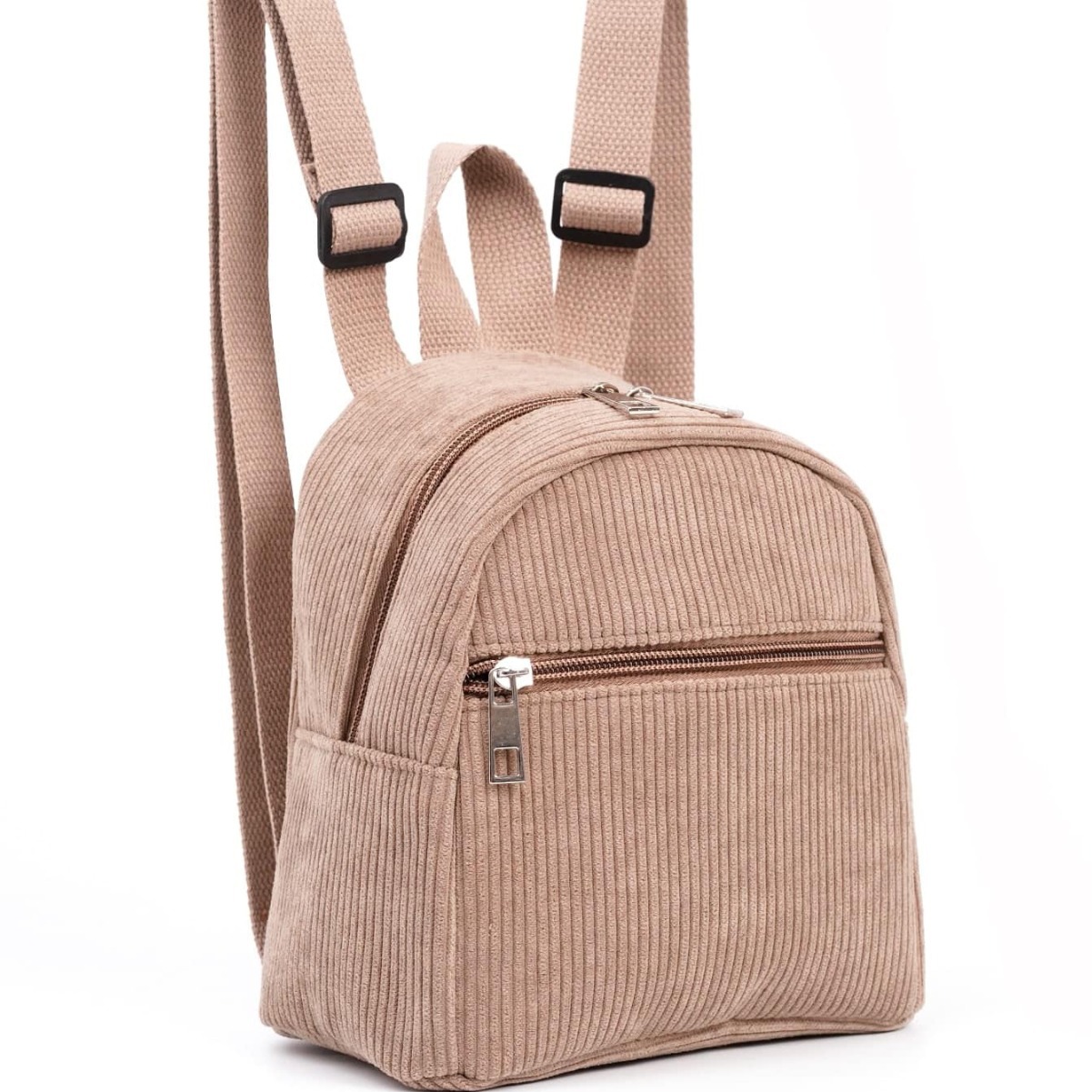 Cross-border best-selling backpack, mini solid color multi-color backpack, fashionable corduroy backpack, simple and casual men's and women's small backpacks details Picture