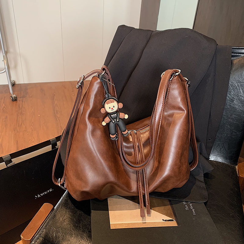 College-style backpack for women, 2025 new trendy Korean-style tote bag, casual and versatile, large-capacity single-shoulder backpack details Picture