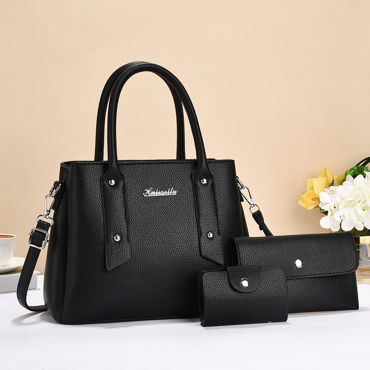 2024 New multi-layer mother and child bag three-piece set, fashionable handbag, cross-border versatile, large-capacity single-shoulder crossbody bag full figure