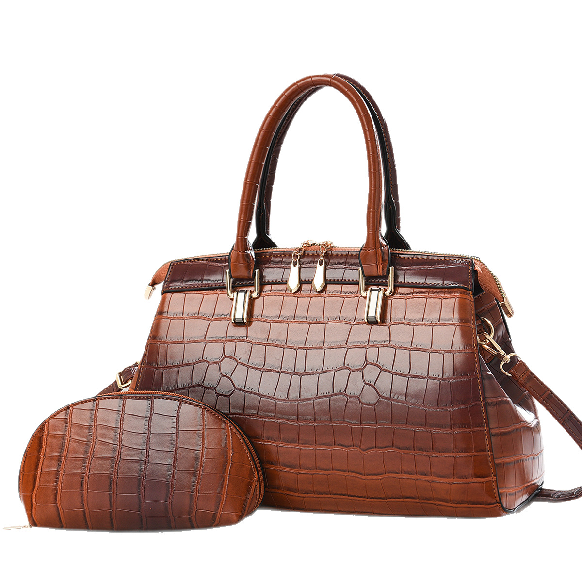 Large bag 2025 new style Boston women's bag, European and American rainbow color middle-aged mom bag, single-shoulder crossbody handbag Item Picture
