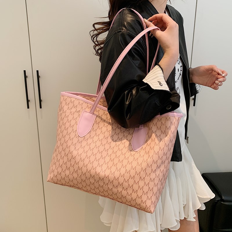 Lette-textured tote bag for women, 2025 new style hand-held commuter bag, trendy and fashionable for going out, large-capacity single-shoulder large bag details Picture