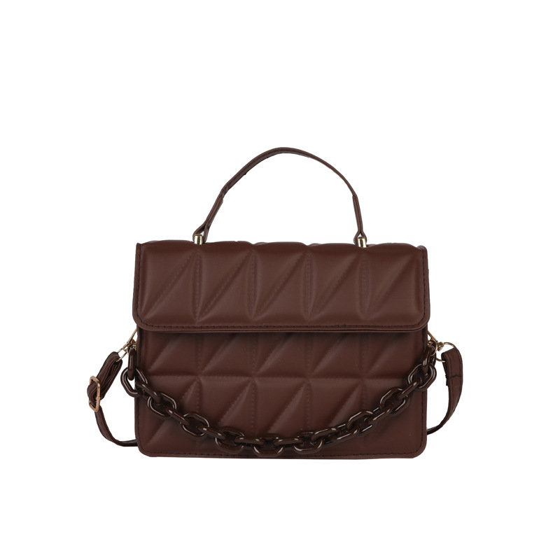 Embossed small square bag for women, 2025 new style, trendy and stylish, simple single-shoulder crossbody bag, commuting chain handbag Item Picture