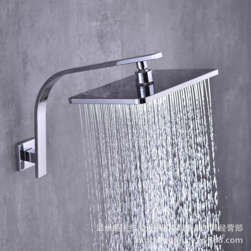 Cross-border 12-inch square concealed showerhead arm wall-mounted 30CM top water spray rod extended extension pipe for export Application Scenario