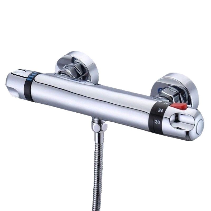 Genuine thermostatic valve with a lock-plated concealed installation, solar thermostatic valve, electric water heater, thermostatic valve, faucet, double connection Item Picture