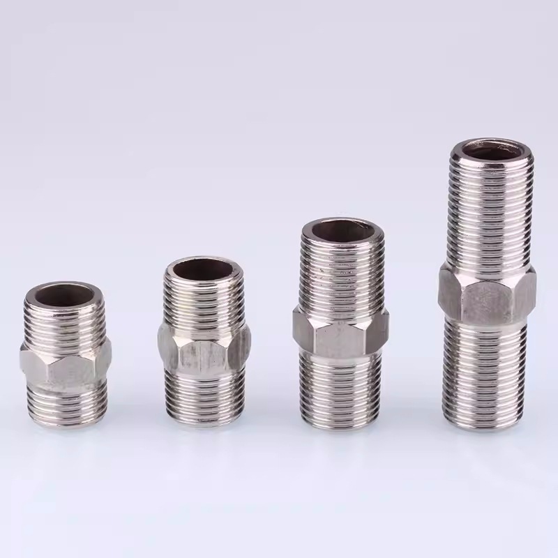 Stainless steel 4-point straight wire direct diameter reduction double external wire direct extension water pipe fittings 2-point to 3-point to 6-point butt joint Specification drawing