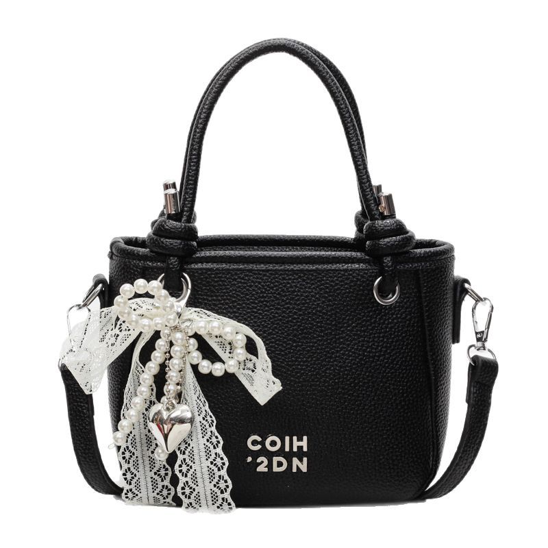 Retro letter hand-held bucket bag for women, 2025 new style, high-end texture, versatile crossbody bag, stylish and simple single-shoulder bag Item Picture