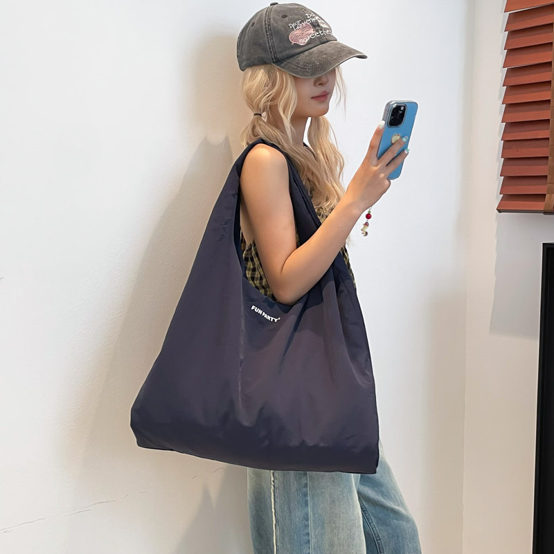 Korean-style laid-back sail cloth bag, women's bag, summer casual large-capacity tote bag, student class single-shoulder bag, handbag Specification drawing
