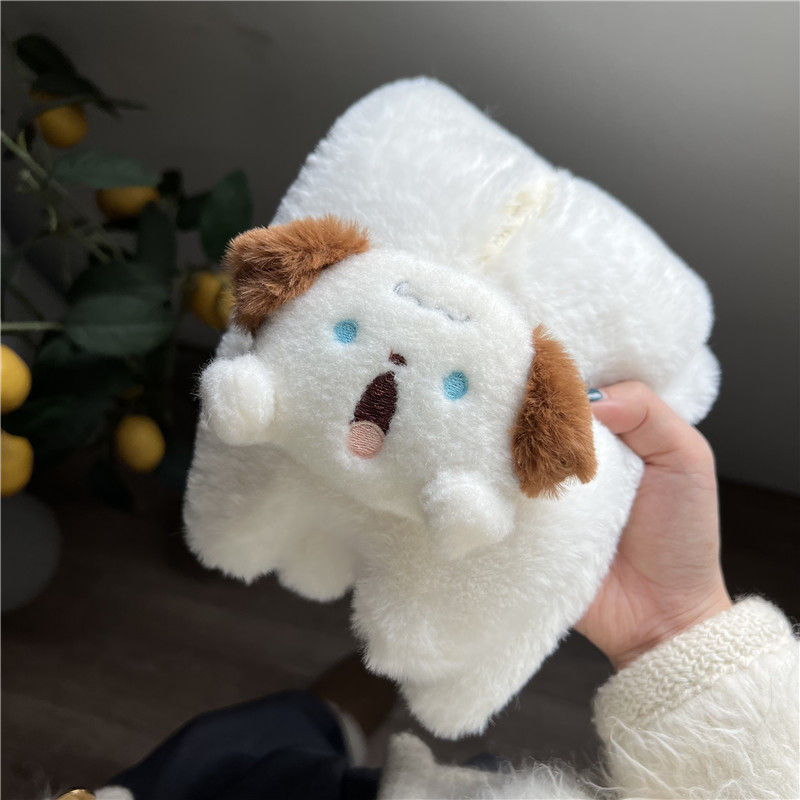 Cute Shouting puppy plush scarf for winter girls 2022 new Style Versatile Cartoon fluffy student warm neck Specification drawing