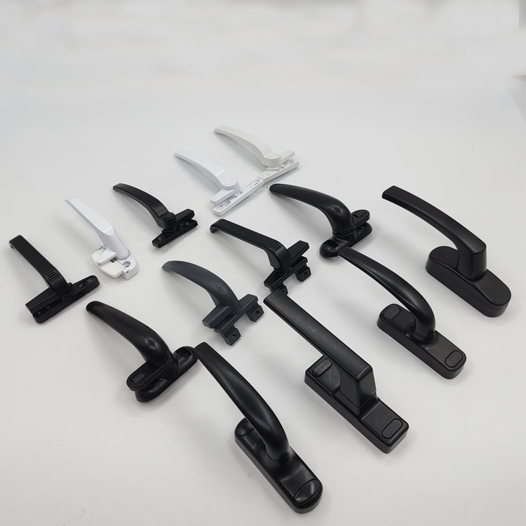 Thickened 50-type aluminum alloy handle external inference bridge casement window seven-character handle window and door accessories window handle Specification drawing