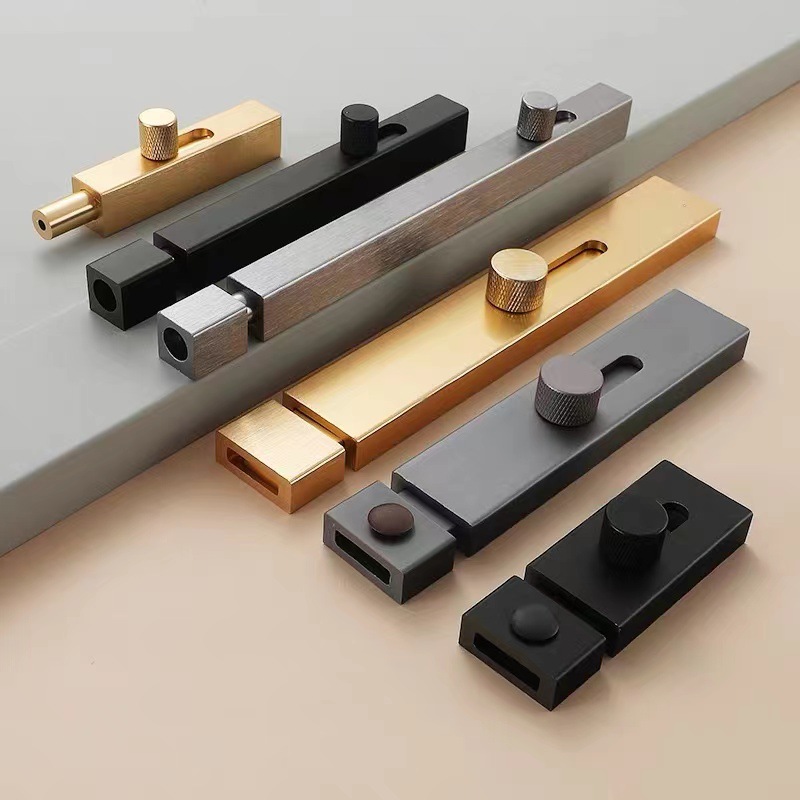 Aluminum alloy exposed latch door latch, door bolt, anti-theft door lock latch, door latch for bathroom, thickened wooden door latch without drilling full figure