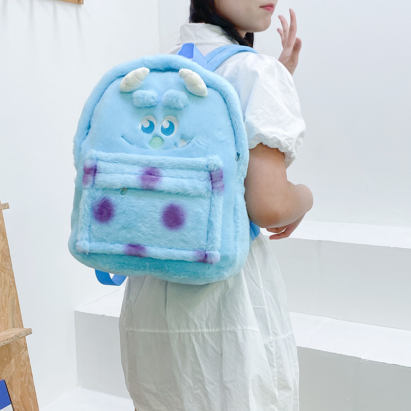 Cartoon bear three-dimensional funny large-capacity schoolbag, cute plush backpack with a girlish heart, sweet backpack for college students Specification drawing