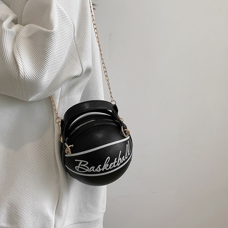 Personalized round ball bag 2023 new style women's bag, trendy and stylish chain basketball bag, versatile ins crossbody small bag Specification drawing