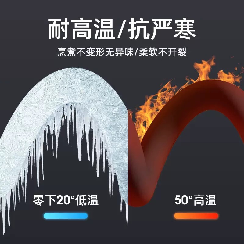 Explosion-proof thickened silicone hose for shower water pipe, water inlet densification, four-inch universal hot water hose for shower head Specification drawing