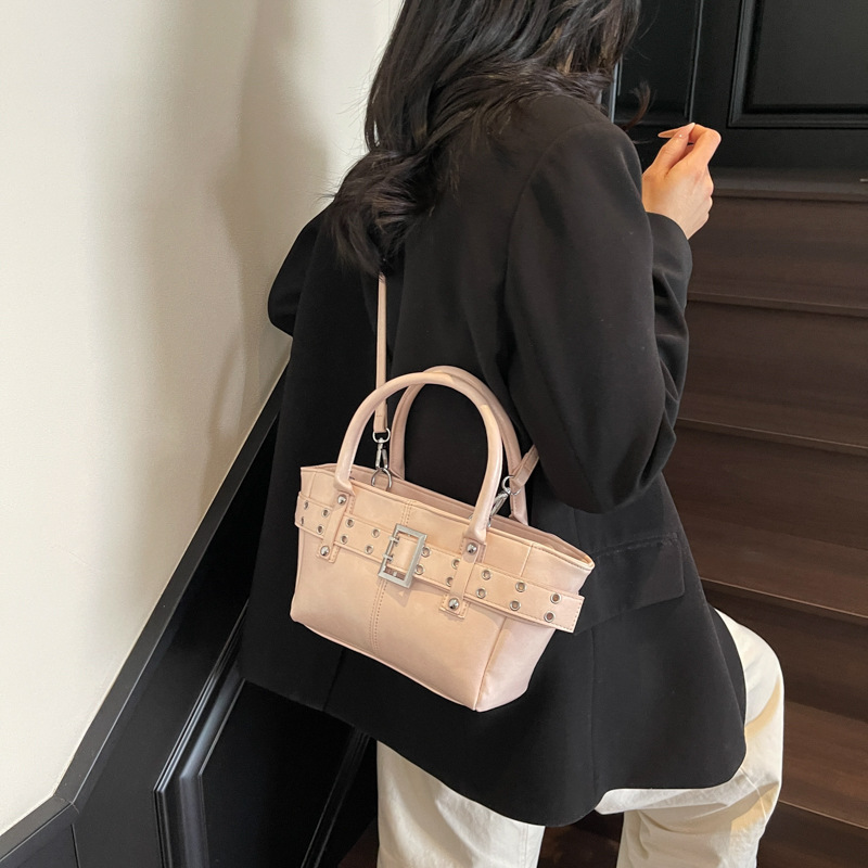 Cross-border niche commuter bag for women, 2025 new retro and fashionable tote bag, high-end single-shoulder crossbody bag Specification drawing