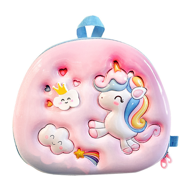 Children's bags 1-3-5 years old EVA hard shell bag, baby cartoon cute little horse backpack, boys' and girls' accessories backpack Item Picture