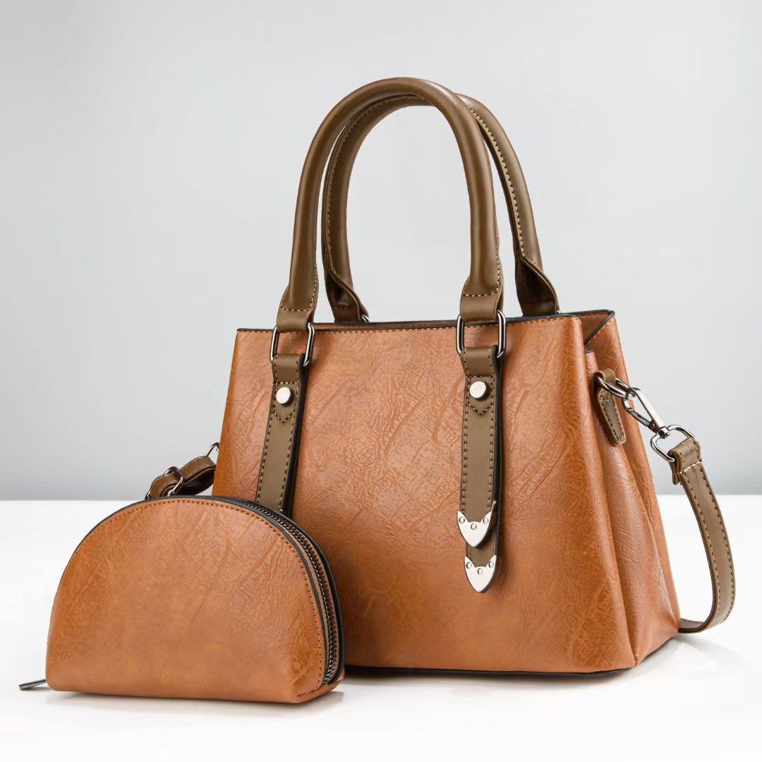 Cross-border foreign trade women's bags, trendy and fashionable 2024 new crossbody bag, women's single-shoulder handbag, simple middle-aged mom bag details Picture