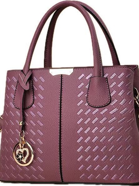 New fashionable and casual handbag, soft leather embroidered thread, middle-aged mother bag, cross-border women's bag, wear-resistant, high-quality, simple and lightweight Item Picture