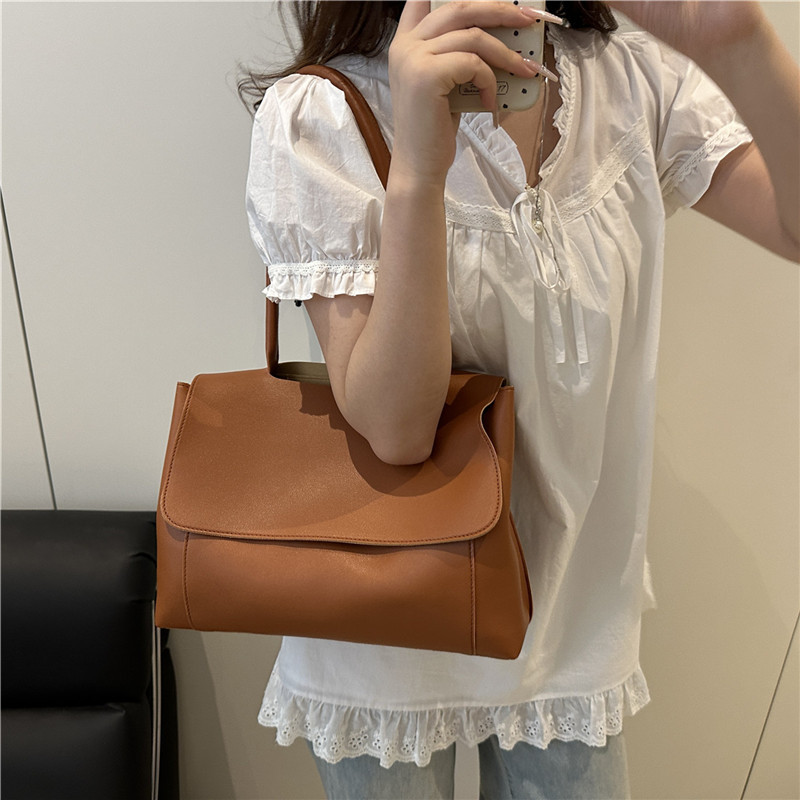 Niche tote bag, pu leather bag, women's bag, large-capacity bag, new single-shoulder crossbody bag, women's handbag details Picture