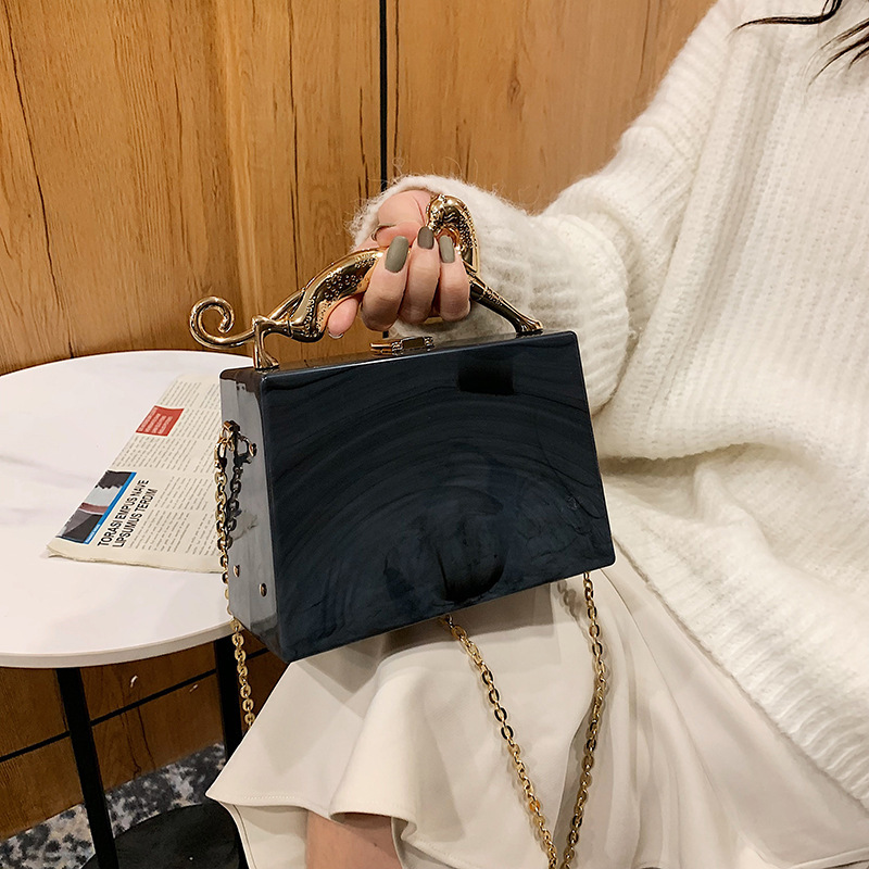 Fashionable acrylic box bag 2022 new style, European and American cross-border candy-colored hand-held dinner bag, chain crossbody bag Application Scenario