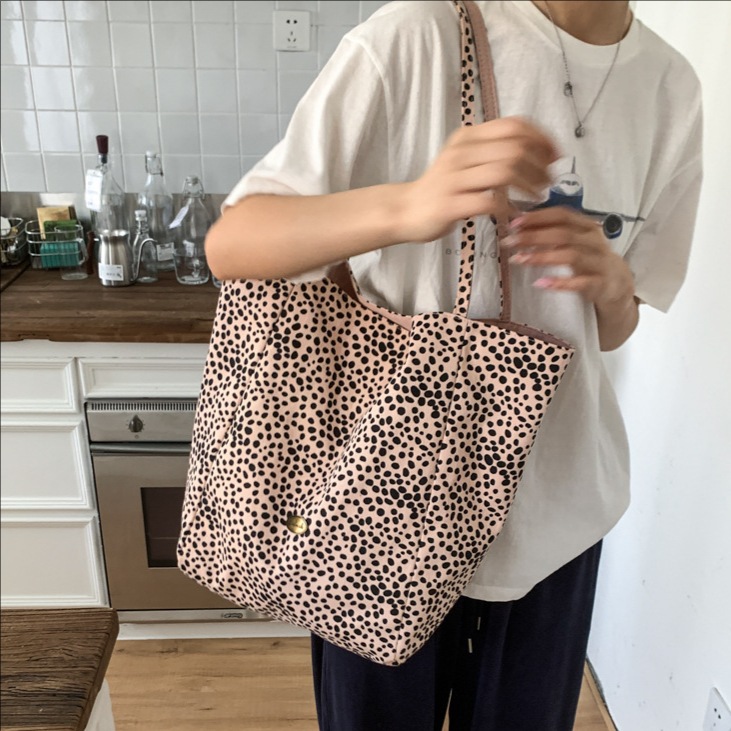 2025 New niche design checkered canvas bag, casual large-capacity double-sided single-shoulder bag, women's commuter bucket bag full figure