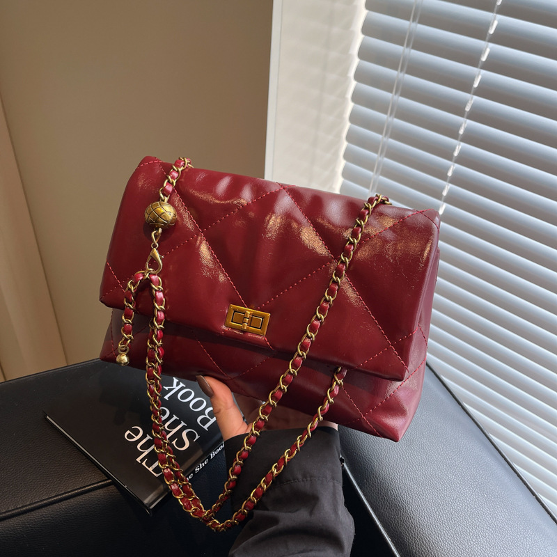 Diamond-shaped chain bag for women, a new style of 2025 casual and versatile single-shoulder crossbody bag, a high-end commuting bag for work Specification drawing