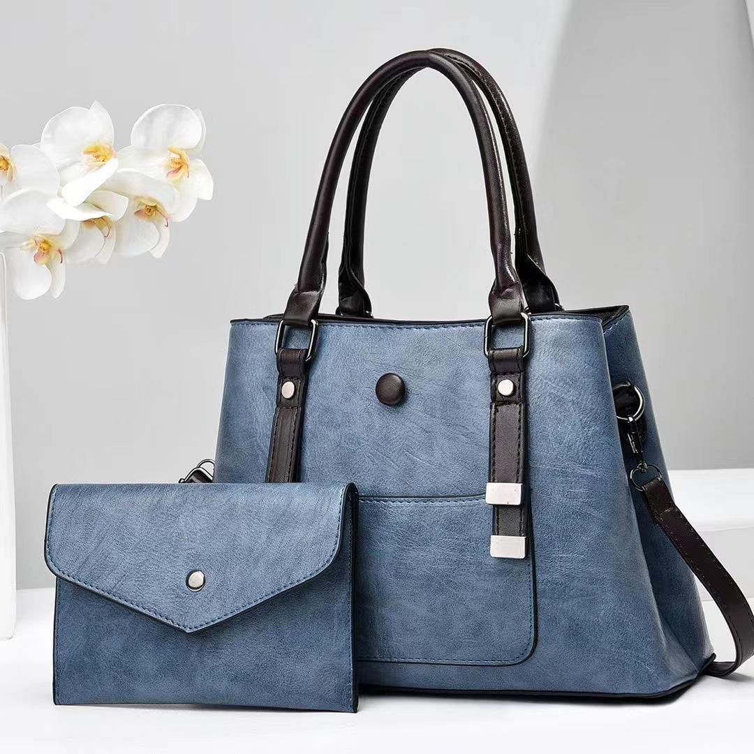 Taizhou ladies' large bag, fashionable and retro three-piece set, large-capacity single-shoulder crossbody handbag, cross-border trade details Picture