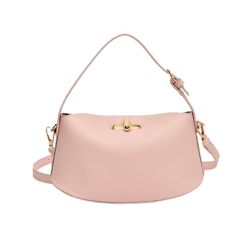 2025 New retro lychee pattern hand-held bucket bag for women, casual, versatile and high-end, single-shoulder crossbody bag for cross-border use Item Picture