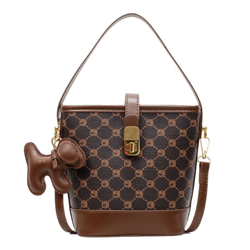 Korean-style fashionable and high-end handbag, 2025 new printed and elegant bucket bag, stylish and versatile single-shoulder crossbody bag Item Picture