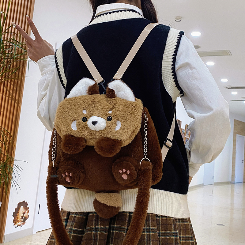 The new Lapibara multi-purpose double-shoulder crossbody backpack is cute and versatile. It's a large-capacity capybara backpack for children's classes details Picture
