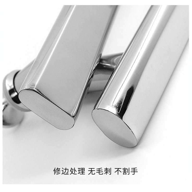 Bathroom glass door stainless steel handle 201 household shower door handle modern and simple flat tube handle details Picture