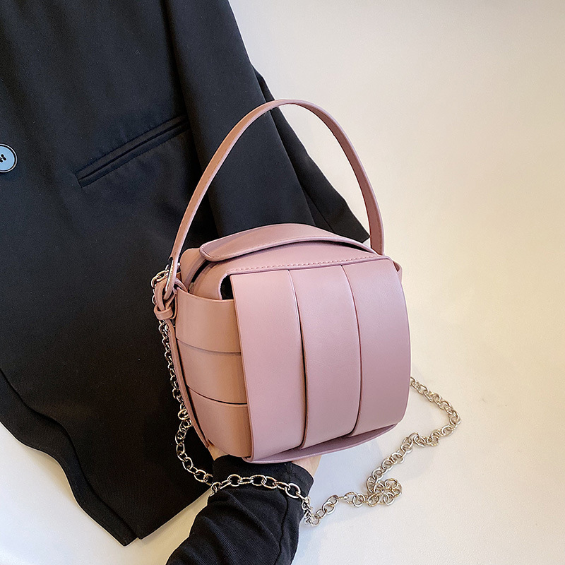 "2022 New Korean-style patchwork color-blocking chain small square bag, casual hand-held shoulder crossbody bag for bag women, available for delivery. details Picture