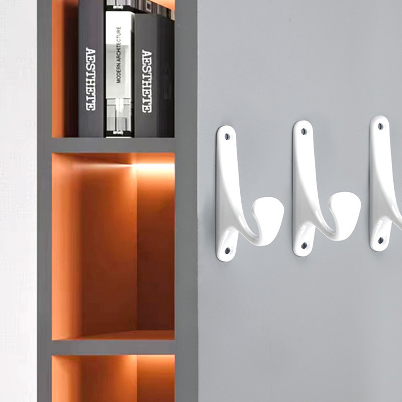 Zinc alloy door rear small coat hook, single hanging coat hook, integrated single hook, black and silver, no need for drilling, door and window grille small coat hook Application Scenario