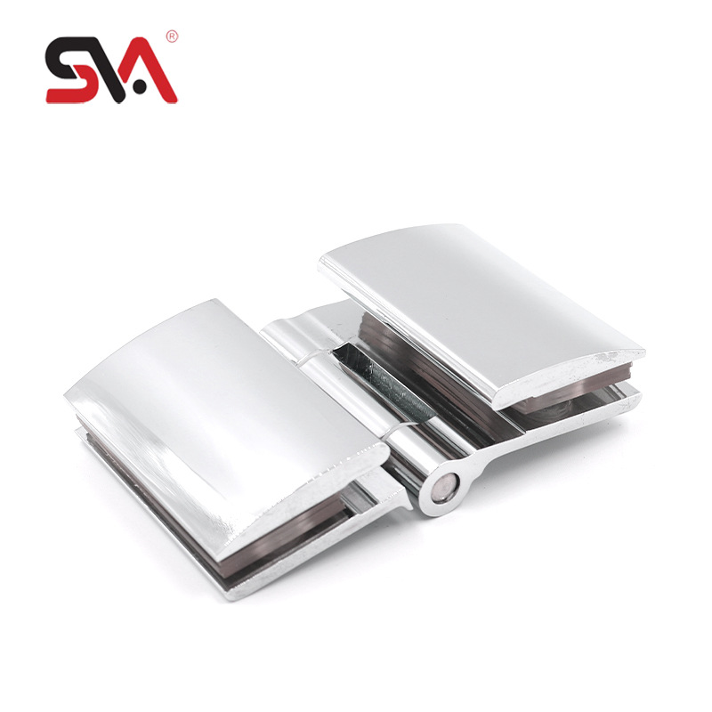 Wholesale electroplated sand nickel brass double-sided movable bathroom glass door hinge grid hinge engineering accessories hardware Specification drawing