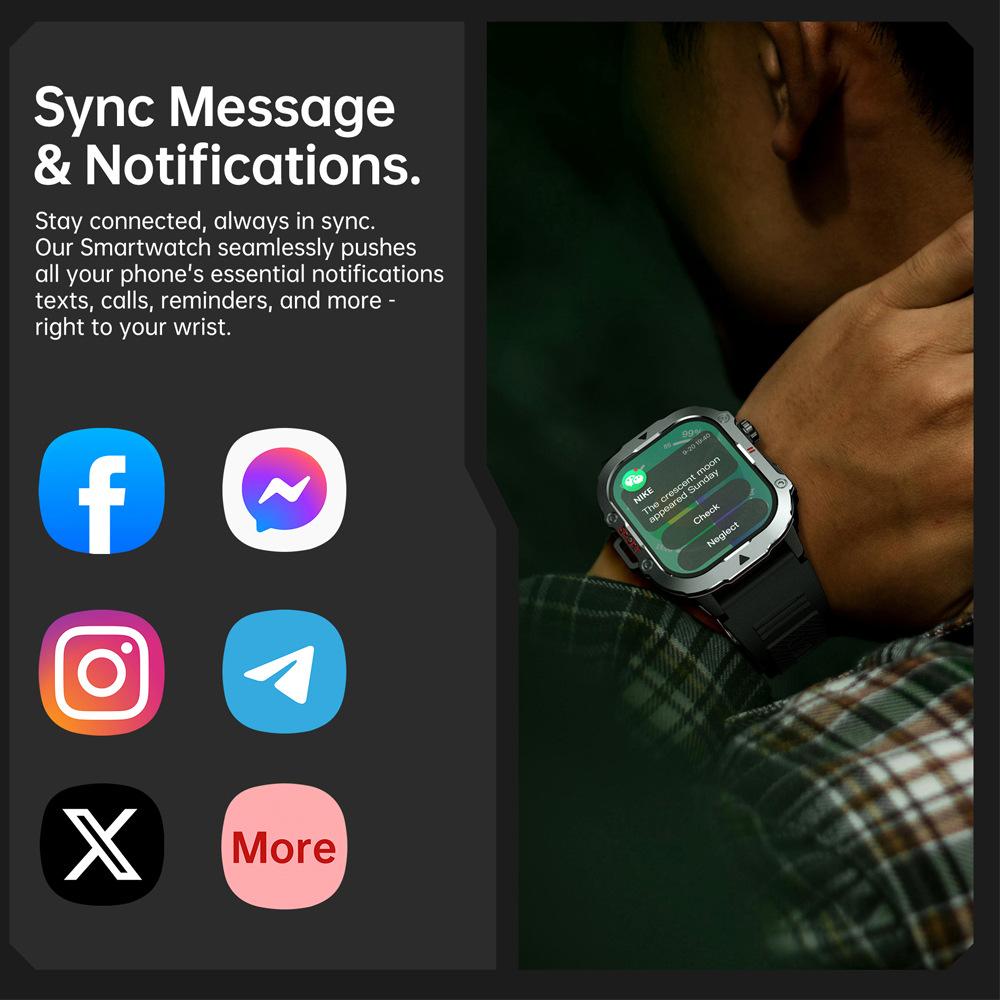 C30PRO smartwatch, a new cross-border watch for men, is a three-proof sports watch with Bluetooth call information reminder Application Scenario