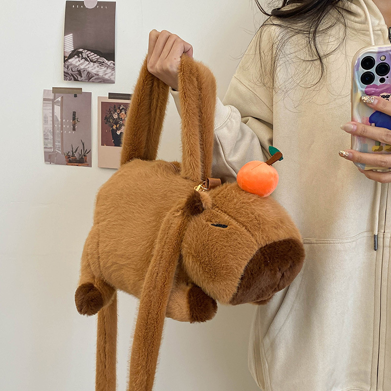 New cartoon capybara backpack, cute and ugly figurine bag, Kapi Bala backpack, claw machine doll, direct sales version Application Scenario
