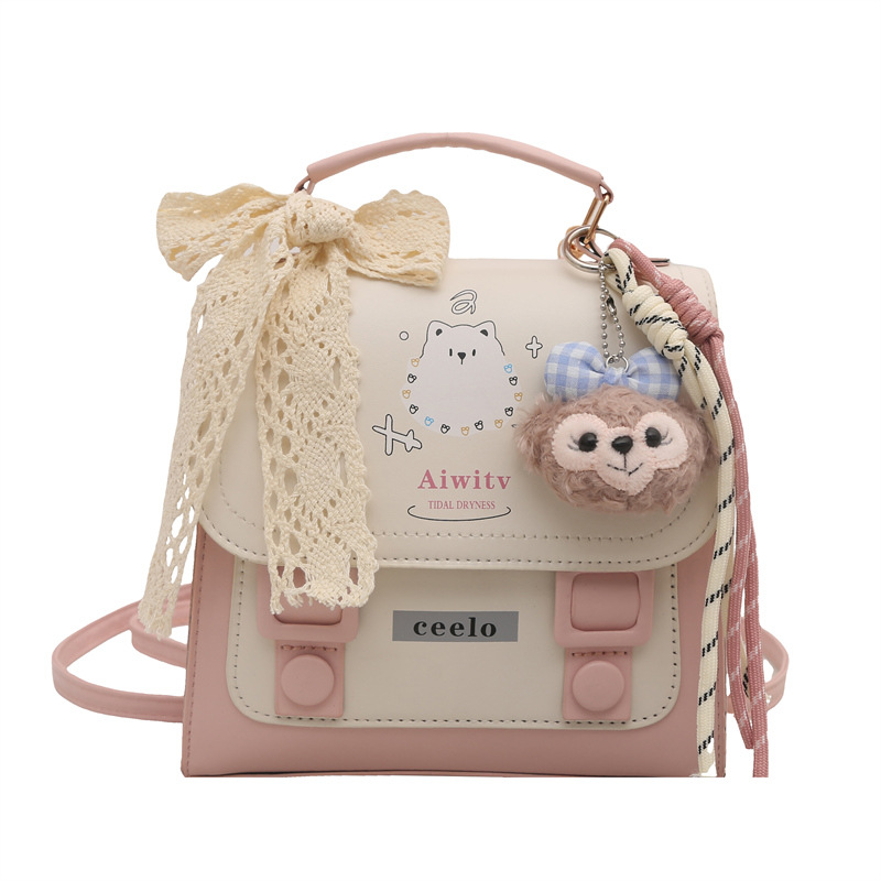 High-quality bag 2025 new style small square bag, cute single-shoulder crossbody bag, Korean version Instagram niche women's color-blocking backpack Item Picture