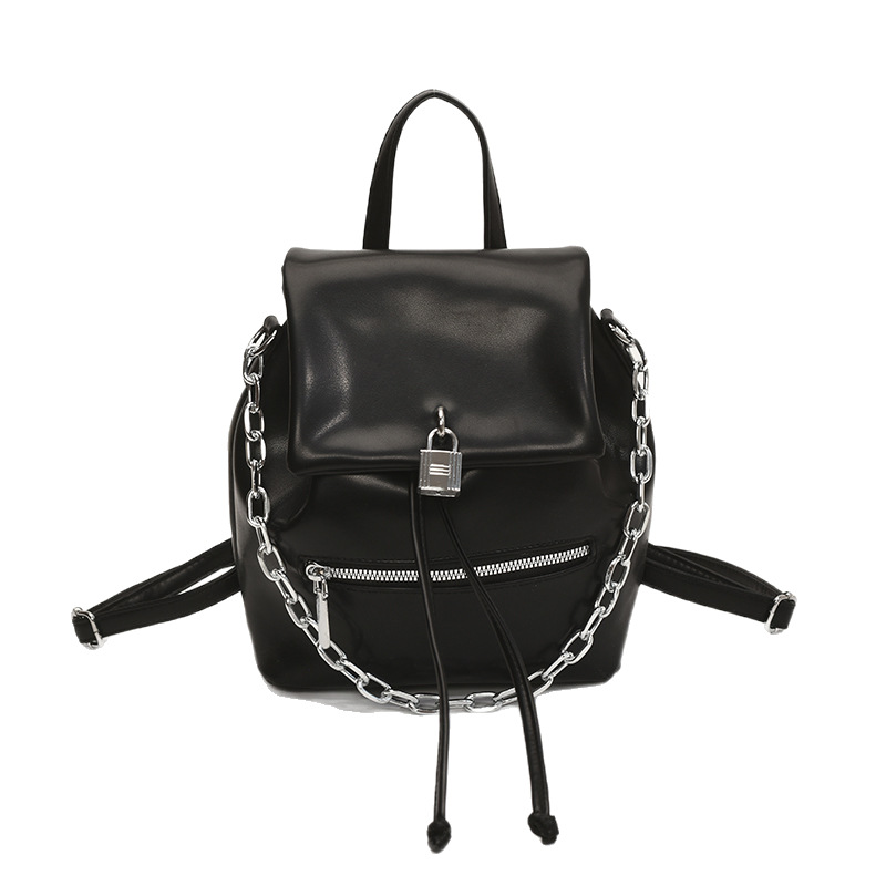 2025 New fashionable, simple and trendy small backpack for women, cross-border fashion chain, solid color, light and portable backpack for women to go out Item Picture