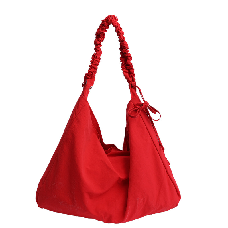 Pleated underarm bag, nylon tote bag, 2025 new trendy and fashionable Korean-style shoulder bag, versatile and large-capacity crossbody bag Item Picture