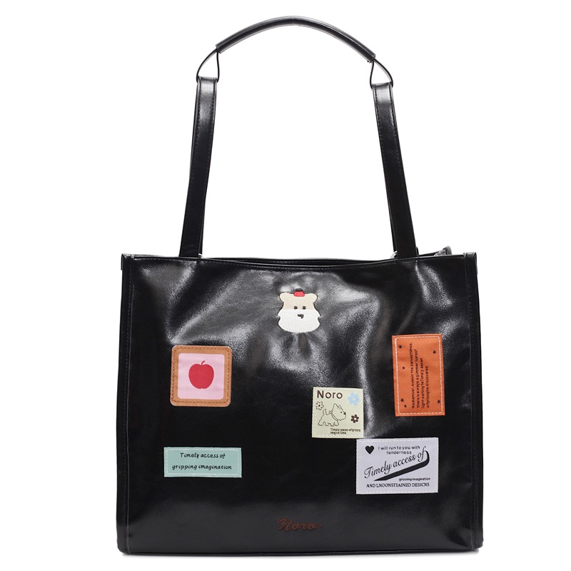 The 2025 new backpack is fashionable and versatile. The large-capacity tote bag is simple and cute for women. The cartoon sticker single-shoulder bag is trendy Item Picture