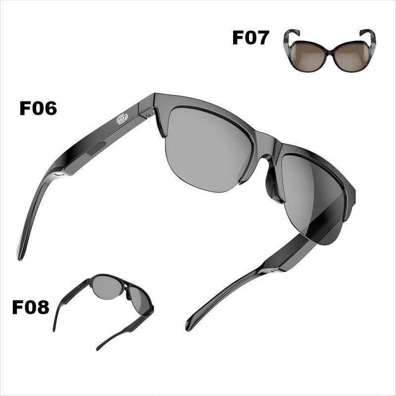 Smart Bluetooth glasses F06F07F08 are in stock and available for wireless Bluetooth headphones and bone conduction Bluetooth headphones Application Scenario