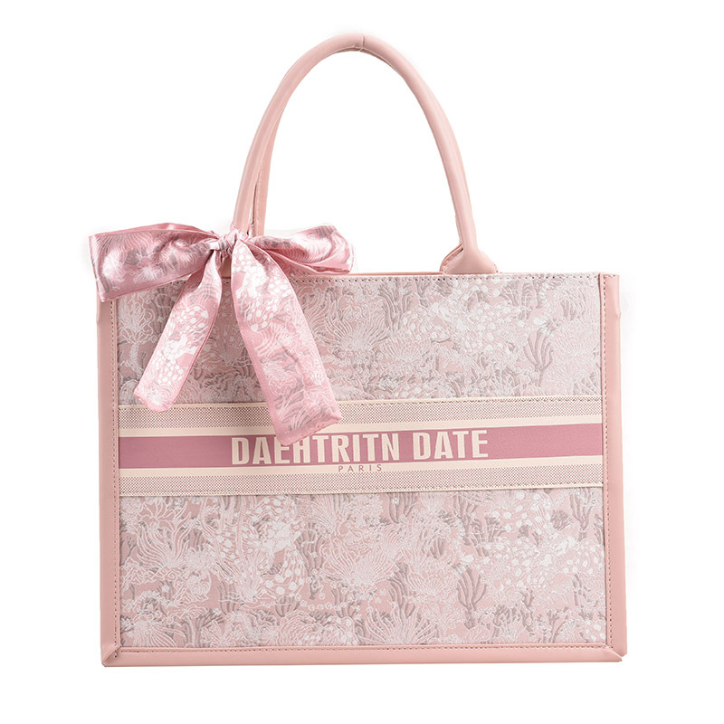 Large-capacity embroidered tote bag for women, high-end texture, niche commuter handbag, single-shoulder crossbody bag, casual large bag Item Picture