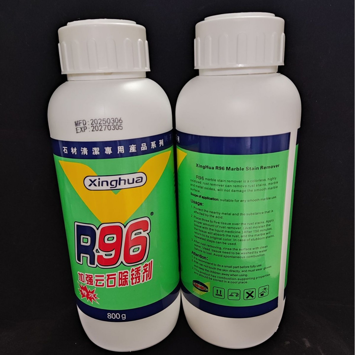 R96 Marble Rust Remover, Marble rust Remover, Marble yellowing Remover, stone stain Remover Specification drawing
