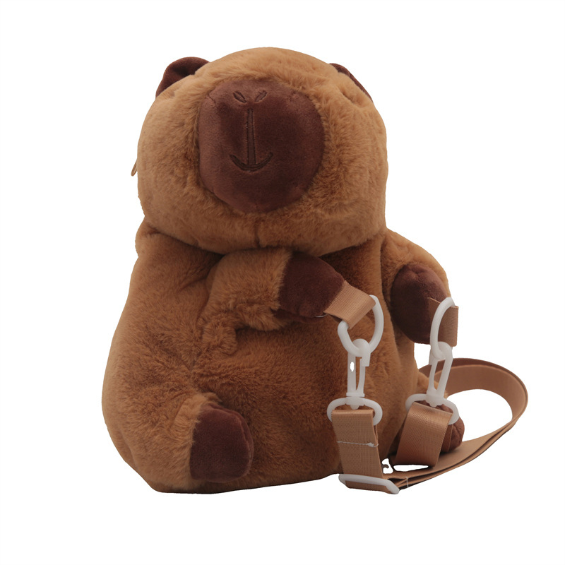 New cartoon Capybara Capybara crawling crossbody bag, plush bag, cute doll, coin purse manufacturer wholesale Item Picture