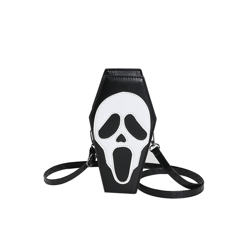 Crossbody bag for men and women, Korean style, niche, trendy, funny ghost skull crossbody single-shoulder bag, soft phone small crossbody bag Item Picture