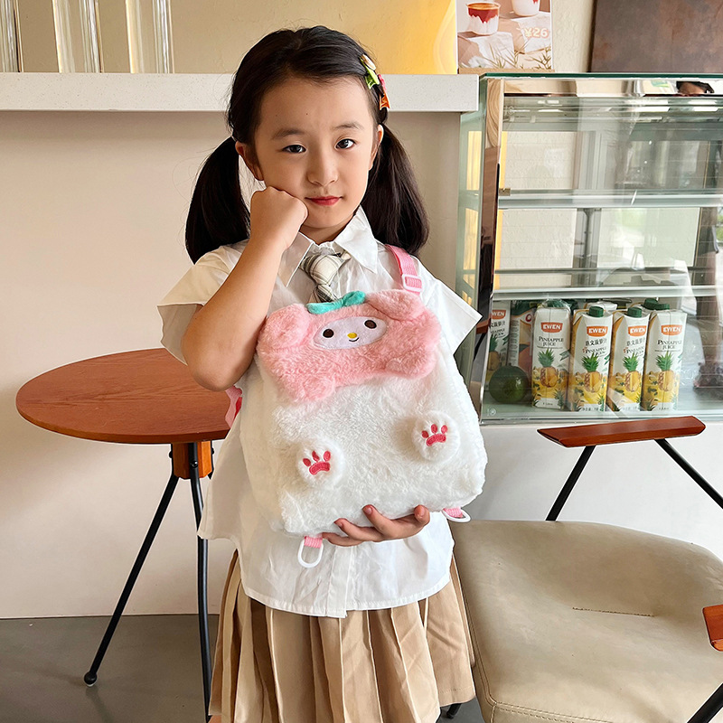 Cartoon flip cover single-shoulder crossbody backpack for children, multi-purpose student bag, claw machine doll to exchange for large-capacity backpack Specification drawing