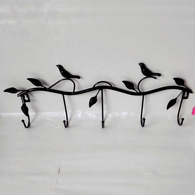 Creative leaves, birds, hooks, keys, ironwork doors, rear hanging clothes hooks, country wall hooks, clothing store clothes hooks, doors and Windows Specification drawing